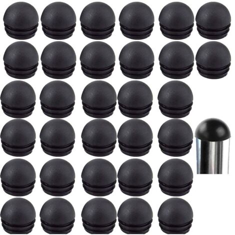 Embout Bouchons pour Tube de Chaise de Rond Noirs Embout Entrant Rond pour Pied de Chaise Embout Pied de Chaise Caoutchouc Pied de Chaise Protection 32 Pièces (25mm) (1/5)