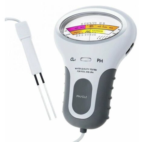 Testeur de qualité de l'eau 2 en 1 Testeur de pH numérique Chlore, CL2 Portable avec Grand écran pour Spa de Piscine spa Analyseur de Qualité de l'eau