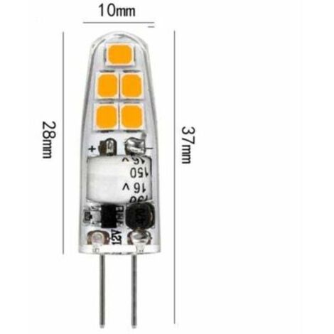 I-SHUNFA Ampoules LED G4,AC/DC 12V,100LM Blanc Chaud 3000K,1W Remplacement 10W Ampoules Halogènes,Non Dimmable G4 LED Lampe,Type JC à Économie D' énergie Lumière,Lot de 10