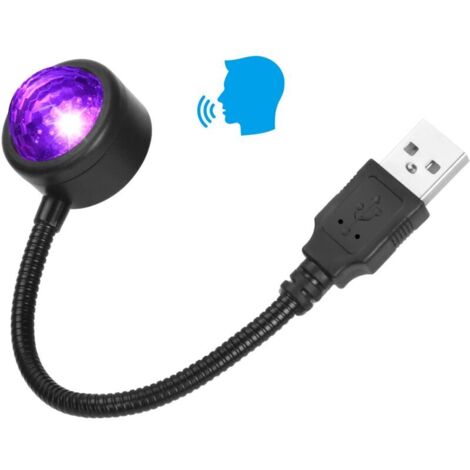 Lampe de Toit pour Voiture, Mini Lumière Voiture Intérieur Romantique LED avec Commande Vocale et 4 Couleurs 9 Modes de Fonctionnement, Réglable Plug et Play Lampe USB pour Voiture/Maison/Fête NPTERBL (1/5)