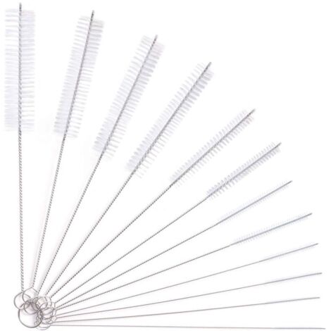 12pcs Tube Brosse de Nettoyage, Brosse de Nettoyage Tube pour Bouteille en Verre Bébé Biberon Bouilloire Clavier, Tuyau Brosses de Nettoyage (1/5)