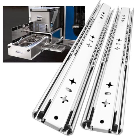 Glissières de tiroir pour charges lourdes, capacité de charge jusqu'à 120 KG, sans serrure,Extension 700mm, 1 Paire (2 pièces)