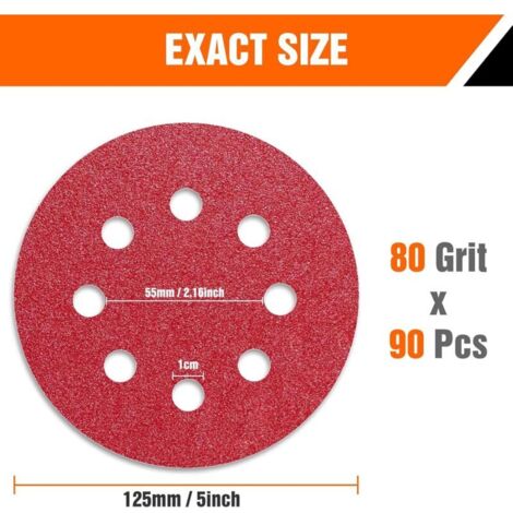 DEWALT Disques Abrasifs 125mm 8 Perforations Grain 120 - Lot De 25 - DT3115-QZ