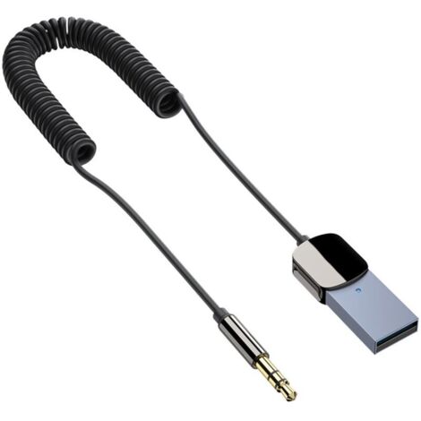 Recepteur Bluetooth Voiture, Adaptateur auxiliaire Bluetooth USB Récepteur 5.0 avec 3.5mm AUX Jack et USB Adaptateur Plug et Play (1/5)