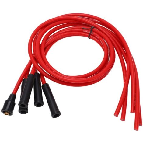 Jeu De Fils D'Allumage Bougie 8mm Haute Performance 1m - 4 Cylindres Rouge