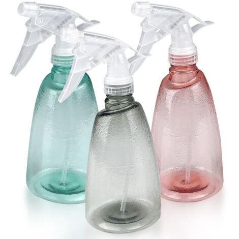 3 Pièces Vaporisateur Vide 500 ml, Rechargeable Gâchette en Plastique Flacon Pulvérisateur, 2 Pulvérisation Modes Transparent Spray Bouteilles, pour Nettoyage, Plante, Cheveux, Jardin (1/5)