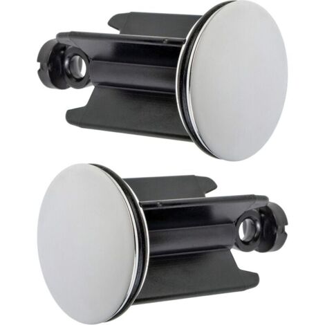 Bouchon de Lavabo de Salle de Bain Universel Ø 40 mm, Lot de 2, Bouchon d’évacuation Chromé, Constitué de Laiton, avec Joint en Caoutchouc, Bouchon Réglable en Hauteur, Bonde de Baignoir (1/5)