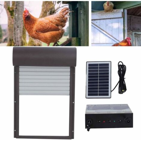Porte Automatique Poulailler En Aluminium Avec Minuterie - Fonctionne à Piles, Écran LCD, Anti-Pincement