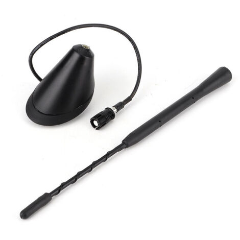 Antenne c3, Antenne de Voiture, mât d'antenne de Tige d'antenne en Spirale AM de Radio FM Universelle Noire de Voiture avec la Base (1/5)