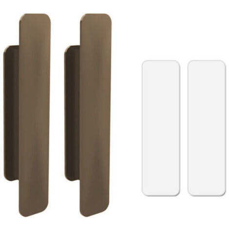 12 Pièces Poignée Porte En Plastique,Poignées de Auto-Adhésives,Poignée De Porte Collante,pour Porte Fenêtre,Tiroir,Armoire,Réfrigérateur,Coller Sur les Poignées pour Portes en Verre (Brun) (1/5)