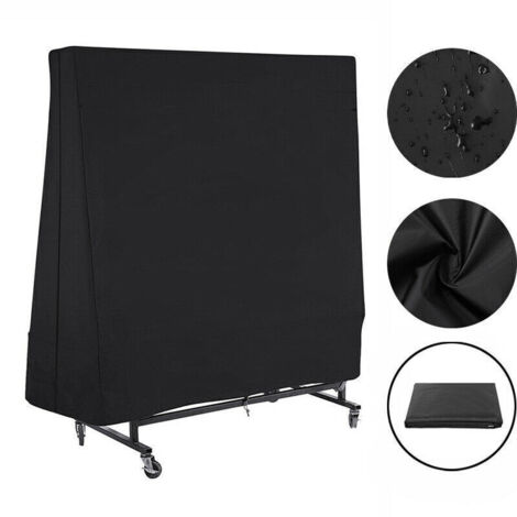 Housse de Protection pour Table de Ping-Pong 210D Oxford 165x70x185cm Noir (1/4)