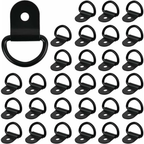 Anneaux D'arrimage 30Pcs Anneaux de Montage en D, Arrimage Anneaux D'arrimage Robuste D Crochet Camion Crochet Arrimage Anneau pour Fixation Anneaux Arrimage pour Remorque Camion Bateaux Autos,100 kg (1/5)