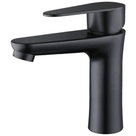 Robinet Salle de Bain Noir Mat - Élégant Mitigeur Lavabo pour Eau Froide/Chaude, Lave Main (1/5)