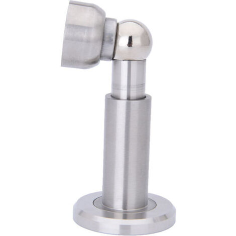 Butée de porte magnétique à hauteur réglable, butée de porte magnétique, support de porte en acier inoxydable 304 avec montage au mur et au sol ( Couleur acier inoxydable) (1/5)