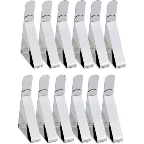 Porte-nappe, 12 pièces porte-nappe réglable en acier inoxydable, maison, pique-nique, fête (1/5)