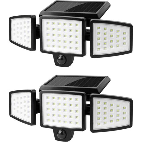 2PCS Le Solar Lights Outdoor, 74led Solar Lights Outdoor Motion Sensor 1000lm 6500k, 360 Rotatable Outdoor Solar Spotlight, Led Security Floodlight Ip65 Wa (1/5)