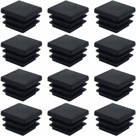 40 Pièces Embouts Carrés pour Meubles Bouchons de Tube Carrés en Plastique 20mm x 20mm Bouchons de Tube Tapis Antidérapant Embout Rectangulaire Noir Bouchons d'Insertion Cache-Tuyau pour Chaises Burea (1/5)