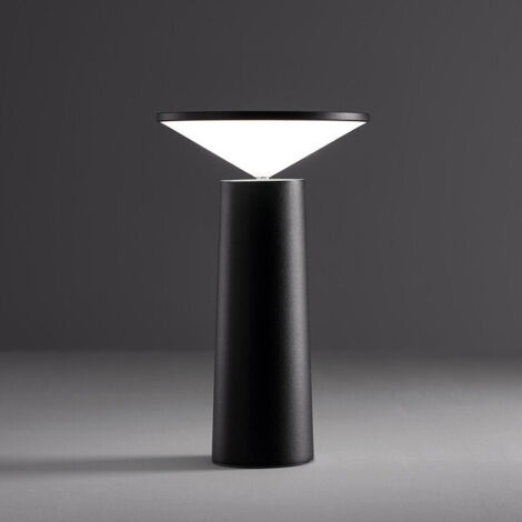 Lampe de Bureau LED sans Fil Rechargeable, Veilleuse LED, Lampe de Chevet Tactile, USB Rechargeable pour 3 Couleur(Noir) (1/5)