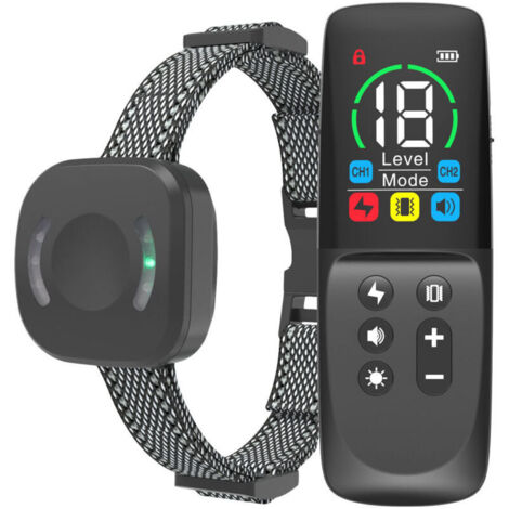 Collier de dressage pour chien avec télécommande, 4 modes de dressage, verrouillage de sécurité, collier électronique rechargeable, collier de dressage étanche IP67, (1/4)