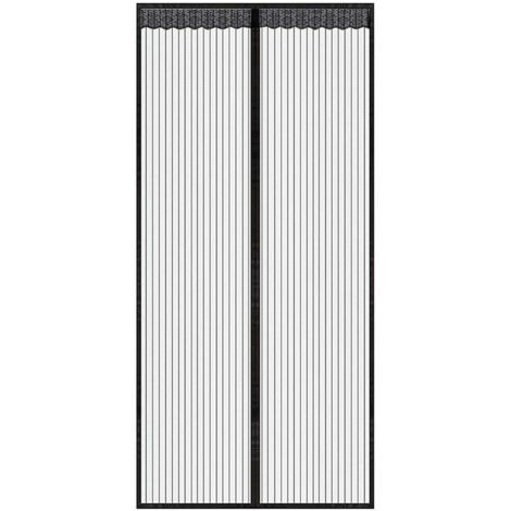 Rideau de porte magnétique noir en 120x210 CM pour portes fenêtres Anti Moustiques Mouches (1/5)