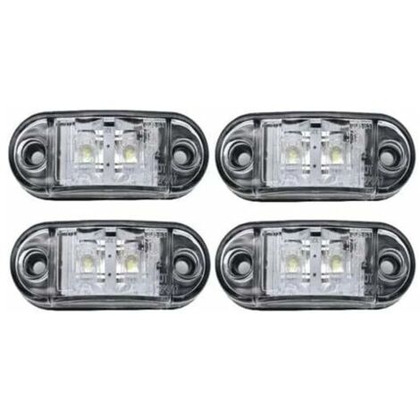 4pcs LED side sign Light 12V / 24V avant et arrière lampe indicateur étanche position sidelight pour caravane, fourgon, camion, remorque, voiture, bateau de bus, Blanc
