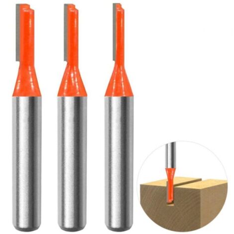 3pcs 8mm Tige Straight Routeur Bit Set, Fraises À Rainurer Fraise À Bois Outillage Bois Fraise 3mm,4mm,5mm Pour Transformation Du Bois Perçage Et Sculpture (1/5)