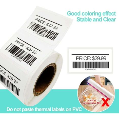 Avery Lot De 10 Rouleaux 1500 Étiquettes Blanches Amovibles 26x12mm - Idéal Pour Organisation Et Commerce