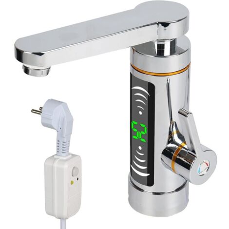 Robinet d'eau électrique, chauffe-eau à débit rotatif à 360 degrés, robinet d'eau, 3000W, chauffage rapide, robinet d'affichage de la température LED pour salle de bain, lavabo, petite cuisine-astuce (1/5)
