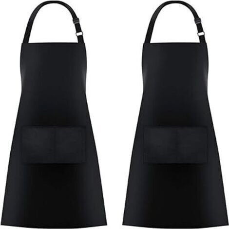 Lot de 2 tabliers de cuisine avec 2 poches pour homme et femme (1/5)