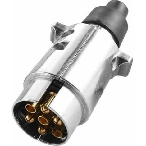 1 prise de remorque en métal à 7 broches, prise de remorque en métal mâle étanche à 7 broches, adaptateur de prise 12 V à 7 broches pour connecter les remorques et caravanes, prise d'attelage à 7 broc (1/5)