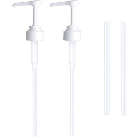 Lot de 2 Pompe doseuse bidon 5 litres Bouteille Pompe Vide(Blanc), réutilisables Flacon Pompe Vide Plastique Remplacement de 38 cm pour contenants d'assaisonnement de Liquide de Salle de Bain (1/5)