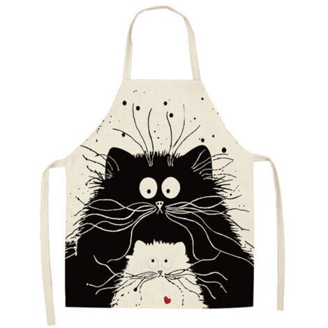 Tablier de Chat Mignon, Tablier de Cuisine en lin pour Barbecue, Cuisine et Peindre, pour Homme et Femme, Cadeau pour Papa et Maman (1/5)