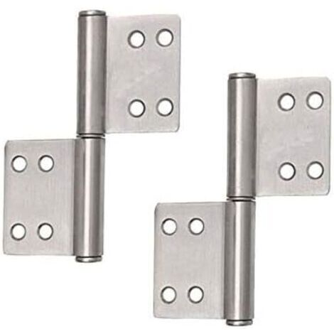 4x charnières en acier inoxydable, parfaites pour une utilisation intérieure et extérieure - charnières stables pour portes en métal et en bois (1/4)