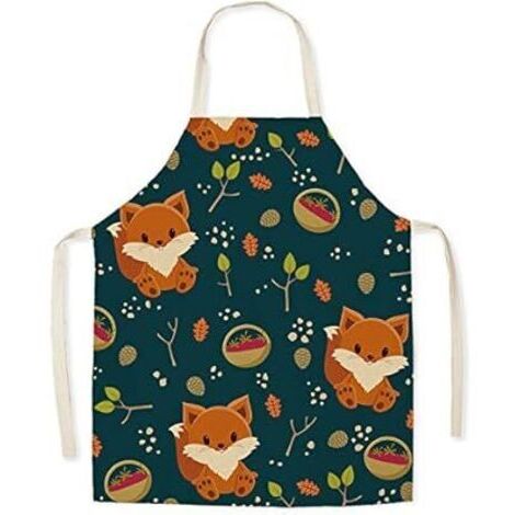Tablier en lin pour enfant avec motif mignon, pour cuisine, peinture, jardinage (1/3)