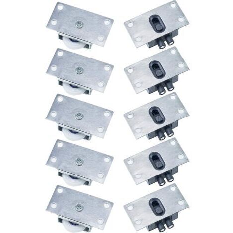 Lot de 5 galets de roulement pour portes coulissantes – Acier inoxydable et nylon – Silencieux et anti-rouille – Pour armoires et fenêtres (1/5)
