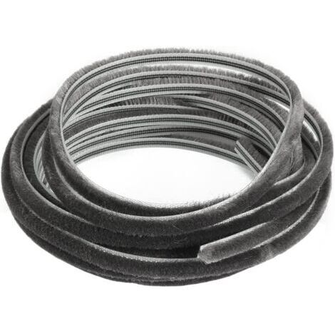 Brosse de protection contre les intempéries, 10 m (L) x 7 mm (l) x 6 mm (T) adhésif pour cadre de fenêtre - Bande d'étanchéité en feutre haute densité - Boudin de porte (1/5)