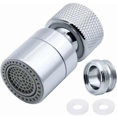 Aérateur de mélangeur en laiton, orientable sur 360°, 2 modes réglables Filtre de mélangeur de cuisine Bubbler avec adaptateur de bec - pour mélangeurs avec becs M22 mâle ou M24 femelle (1/5)