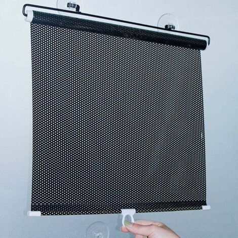 Rideau de Balcon avec Ventouse,Fenêtre de Voiture Voile d Ombrage,Rétractable Portable Rideau,pour Chambres,Chambres d'enfants,Bureaux,Camping Cars,sans Poinçon (50x125cm/19.7x49.2in) (1/4)