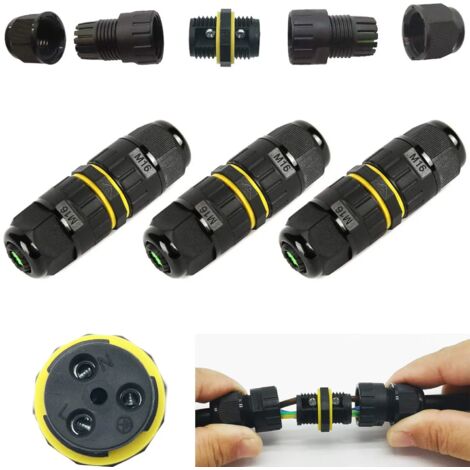 Memkey – Connecteur étanche IP68 pour câbles Ø10mm – 3 pcs – Résistant aux intempéries – Polyamide EP pour installations extérieures (1/4)