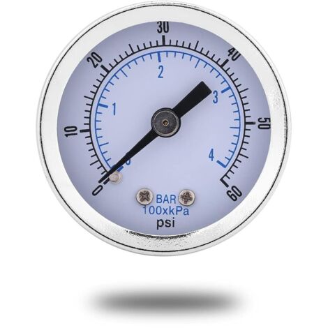 Manometre Pression, 0-60 psi 0-4 bar Filetage BSPT 1/8" Jauge de Pression d'eau pour Eau Huile Gaz (1/5)