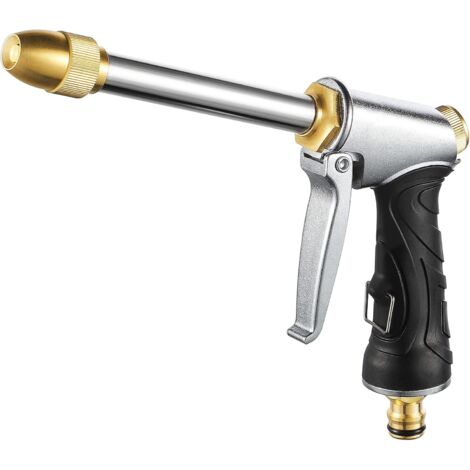 Pistolet d'arrosage Métal à Long Manche, Pistolet d'arrosage de Jardin, pour Lavage de Voiture, Arrosage de Plantes, Douche pour Animaux de Compagnie