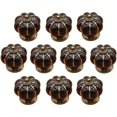 10 x Boutons de tiroir en céramique bouton de meuble forme citrouille pour tiroirs et placards de cuisine，Poignée de forme de potiron en céramique bouton commode armoire de cuisine placard tiroir poig (1/5)