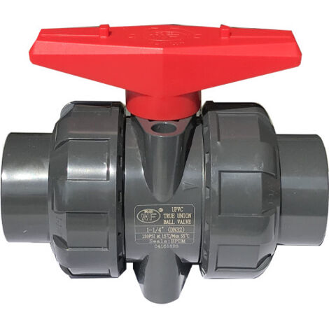 Vanne double union à coller diam 40 mm vanne boisseau pvc robinet boisseau sphérique robinet a bille sphere pour piscine，DN32 (Diamètre Interne 40mm) (1/6)