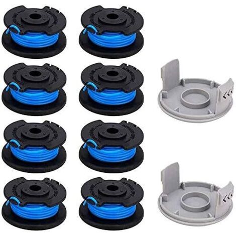 10 Paquets Bobine de Rechange pour Coupe-bordure de Ligne 0,065 pouce pour Ryobi 18v 24v 40v, Compatible Avec Ryobi One + AC14RL3A, Coupe-fil Sans Fil Line 11ft, 8 Bobines + 2 Capuchons de Coupe (1/6)