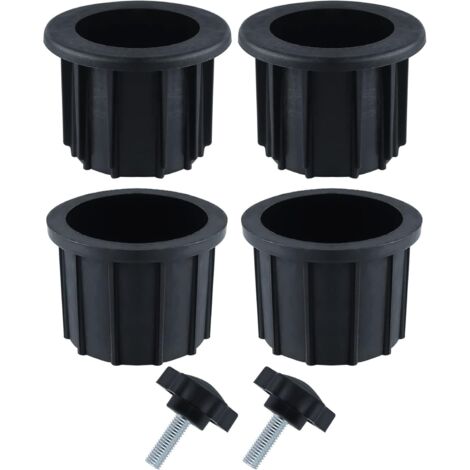 2 Ensembles (6 pièces) Accessoires Parasol Balcon, 4 Anneaux de Trou de Parapluie et 2 Vis à Bouton à Main, Accessoires de Support de Parapluie pour Table de Terrasse Balcon Terrasses (Noir) (1/5)
