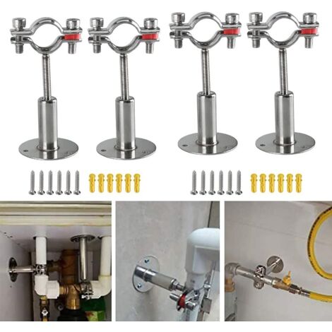 4Pcs Support mural en acier inoxydable pour tuyau de 19-22 mm de diamètre,Acier Inoxydable Colliers De Serrage à Support De Tuyau RéGlable (1/5)