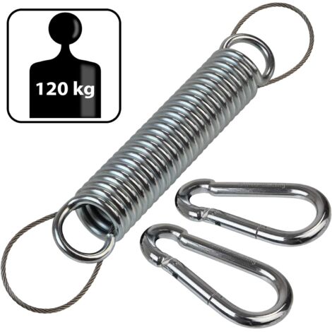 Ressort en Acier pour Chaise Suspendue Fauteuil Suspendu hamac avec Corde de sécurité et Deux mousquetons (1/4)
