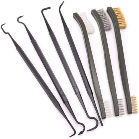 Jeu de Brosses Métalliques en Nylon Brosse de Nettoyage à Crochet Set Mini Brosses Métalliques Nylon Laiton Brosse Métallique Inox Petite Brosse Métallique Poignées en Plastique Nettoyant(7 Pièces) (1/5)