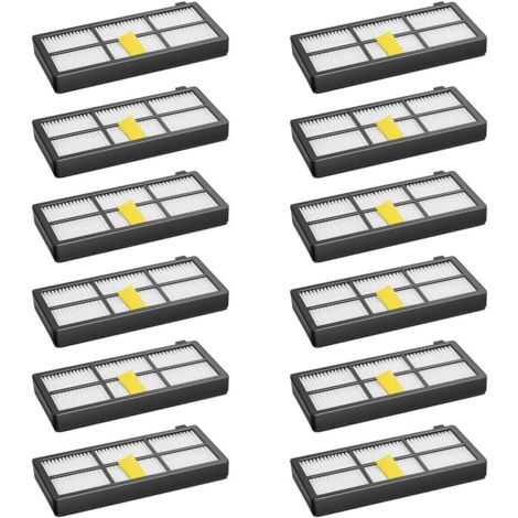 Lot de 12 Filtres Pour Robot Aspirateur Irobot Roomba 800 850 851 860 865 866 870 871 876 880 885 886 890 891 896 900 960 966 980 Kit Pièces Accessoires Rechange (1/4)