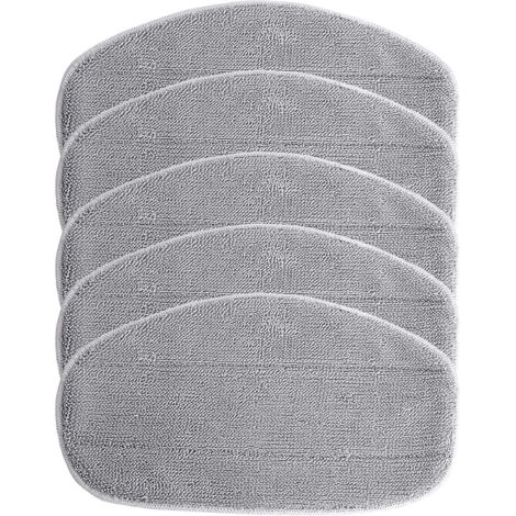 Memkey – Lot de 5 housses de rechange microfibre pour nettoyeur à vapeur Leifheit CleanTenso – Lavables à 60°C – Couleur grise (1/5)